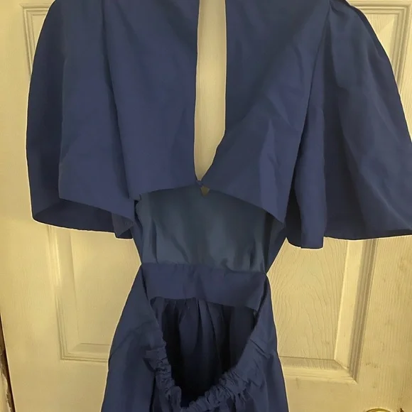 Banana Republic Royal Blue cut out plunging neck line dress women’s size 2